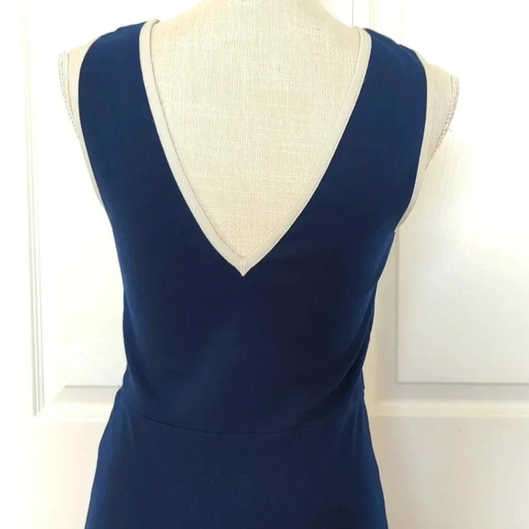 Tory Burch Navy & White V-neck A-line dress in Stretch Cotton - Picture 6 of 8